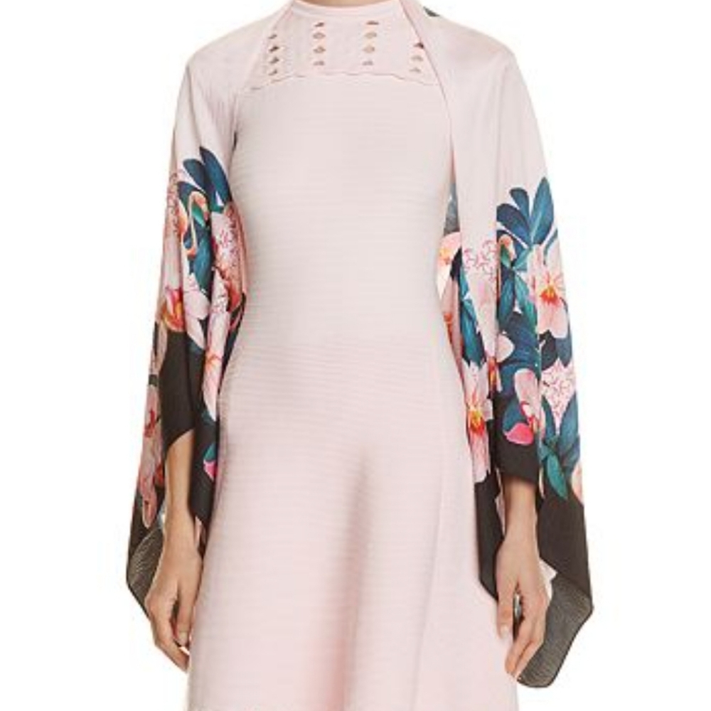 🔥LAST 1🔥NWT TED BAKER SILK CAPE SCARF - Picture 3 of 6